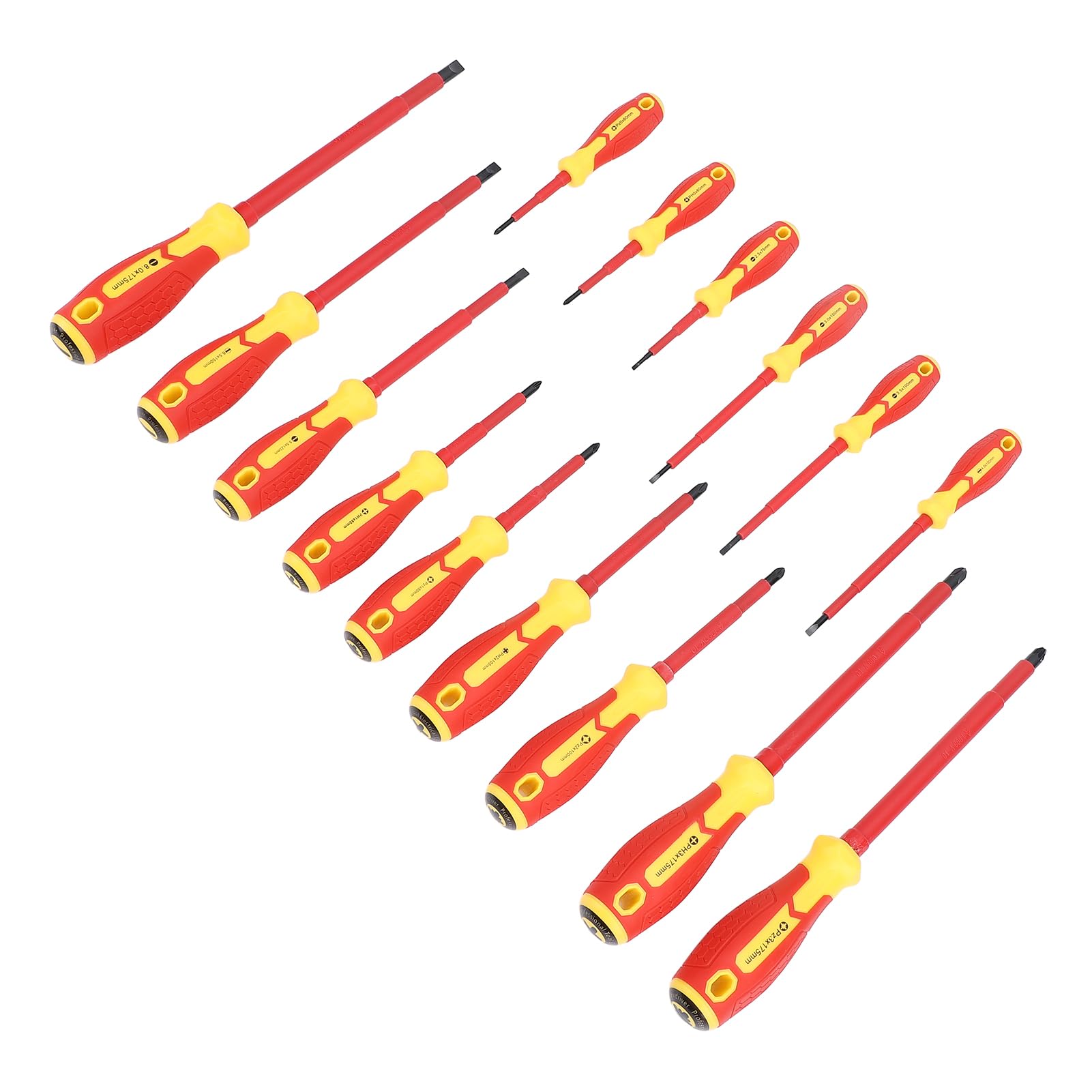 15 piezas 1000V Aislante de destornillador aislada Juego de destornillador eléctrico de vanadio Chrome Vanadium para vehículo