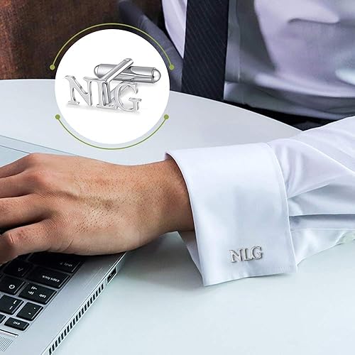 Miniatura 5 de ROSI - Gemelos para hombre, personalizan las camisas con nombre de la letra inicial para hombres, gemelos personalizados para hombres para bodas,