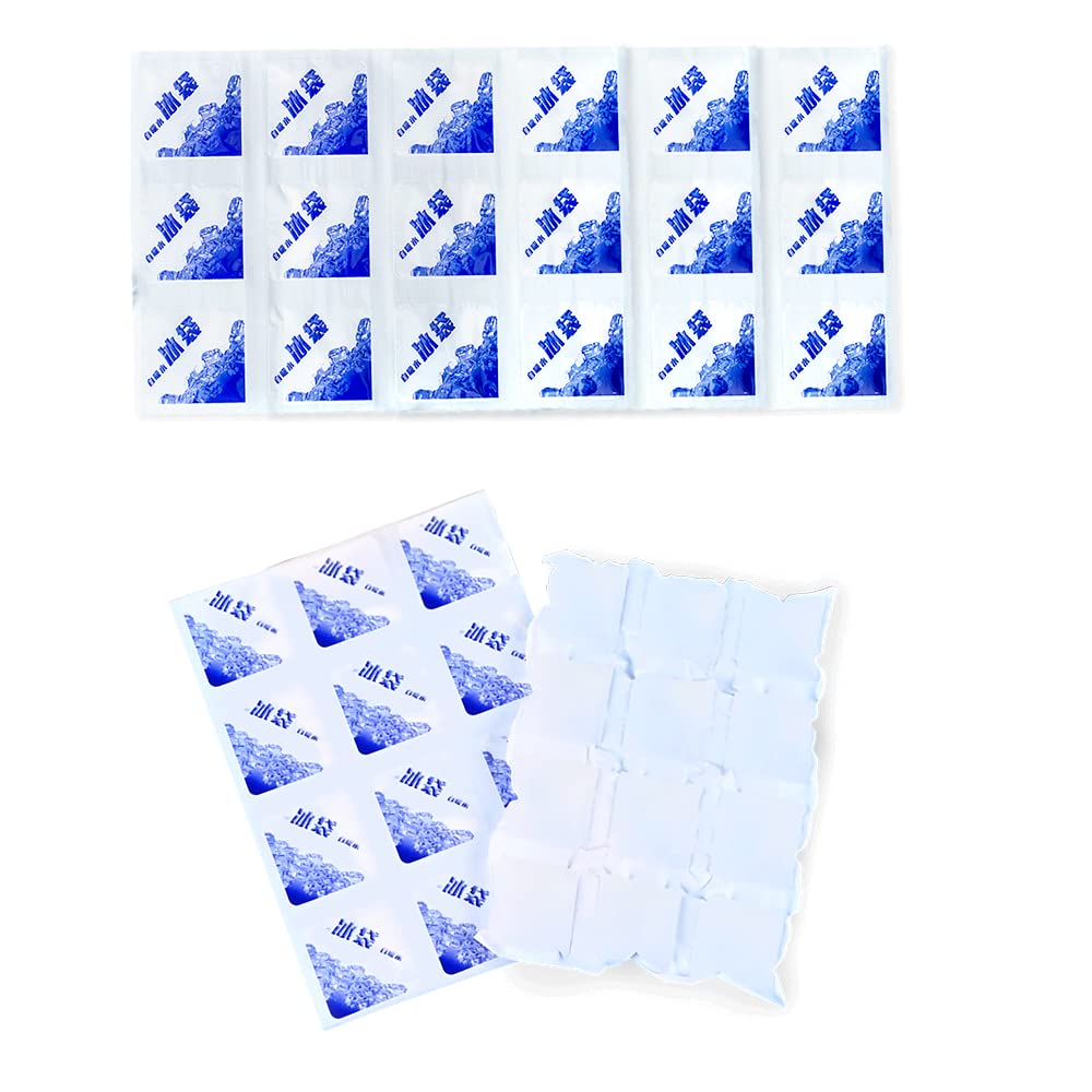 Reusable Ice Pack Sheet Dry Ice Packs for Shipping Food, Flexible Gel Ice Blankets for Coolers Long Lasting Reusable, Cold Pack Food Delivery Freezer Shipping Packs 24 Ice Cells Each, 20 Sheets