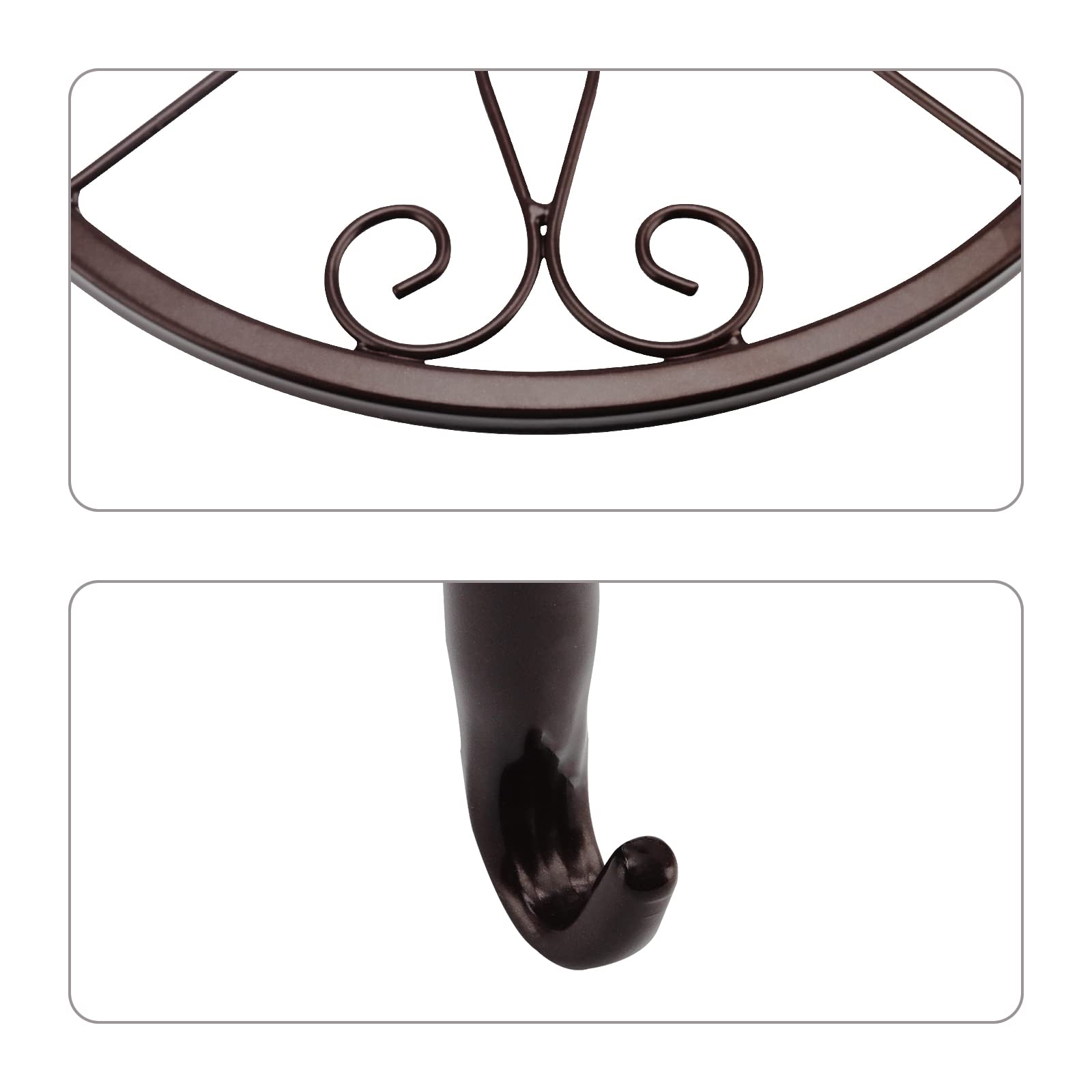 Lot de 6 Supports Porte Plante Interieur en Métal Bronze, Tabouret Plante pour Pots de Fleurs 24 cm, Intérieur et Extérieur