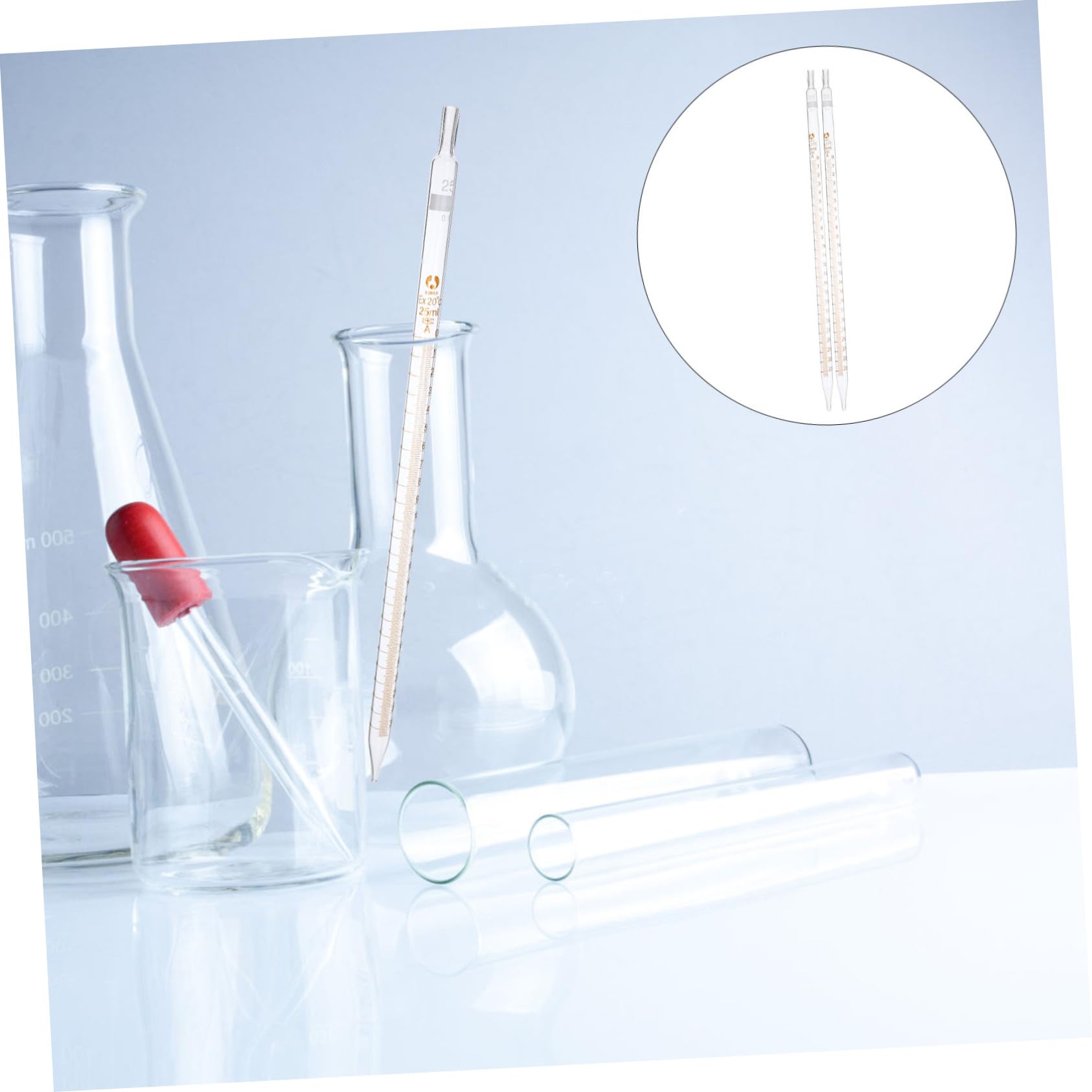 Pipette en Verre Graduée de Laboratoire 25ml Lot de 20 Pièces