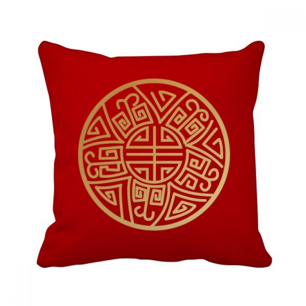 Coussin motif chinois chanceux 40x40cm doré : l'idée cadeau idéale pour pendaison de crémaillère