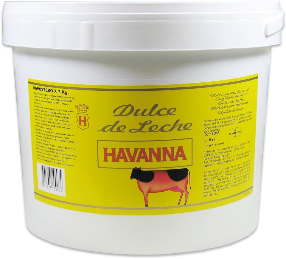 Milk caramel cream from Argentina, plastic bucket 7 kg - Dulce de Leche HAVANNA Repostero 7kg