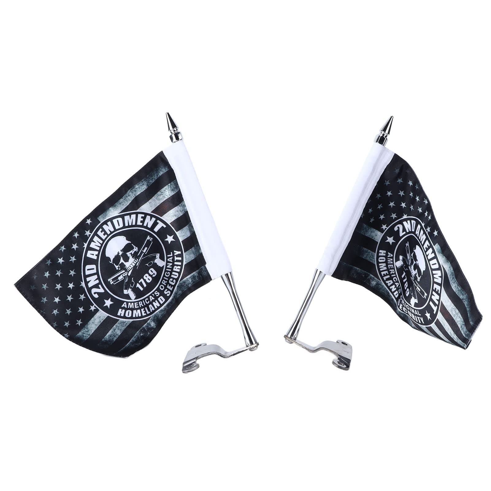 Kit de Montaje en Mástil de Bandera para Tapa de Maletero, Diseño Elegante con Banderas de Seguridad Nacional para Gold Wing 2018-2020, Acabado Cromado de Aluminio Duradero