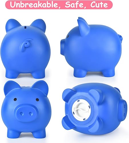 Miniatura 26 de Alcancía de plástico irrompible, alcancía para niñas y niños, tamaño mediano, regalos prácticos para cumpleaños, Pascua, Navidad (rojo)