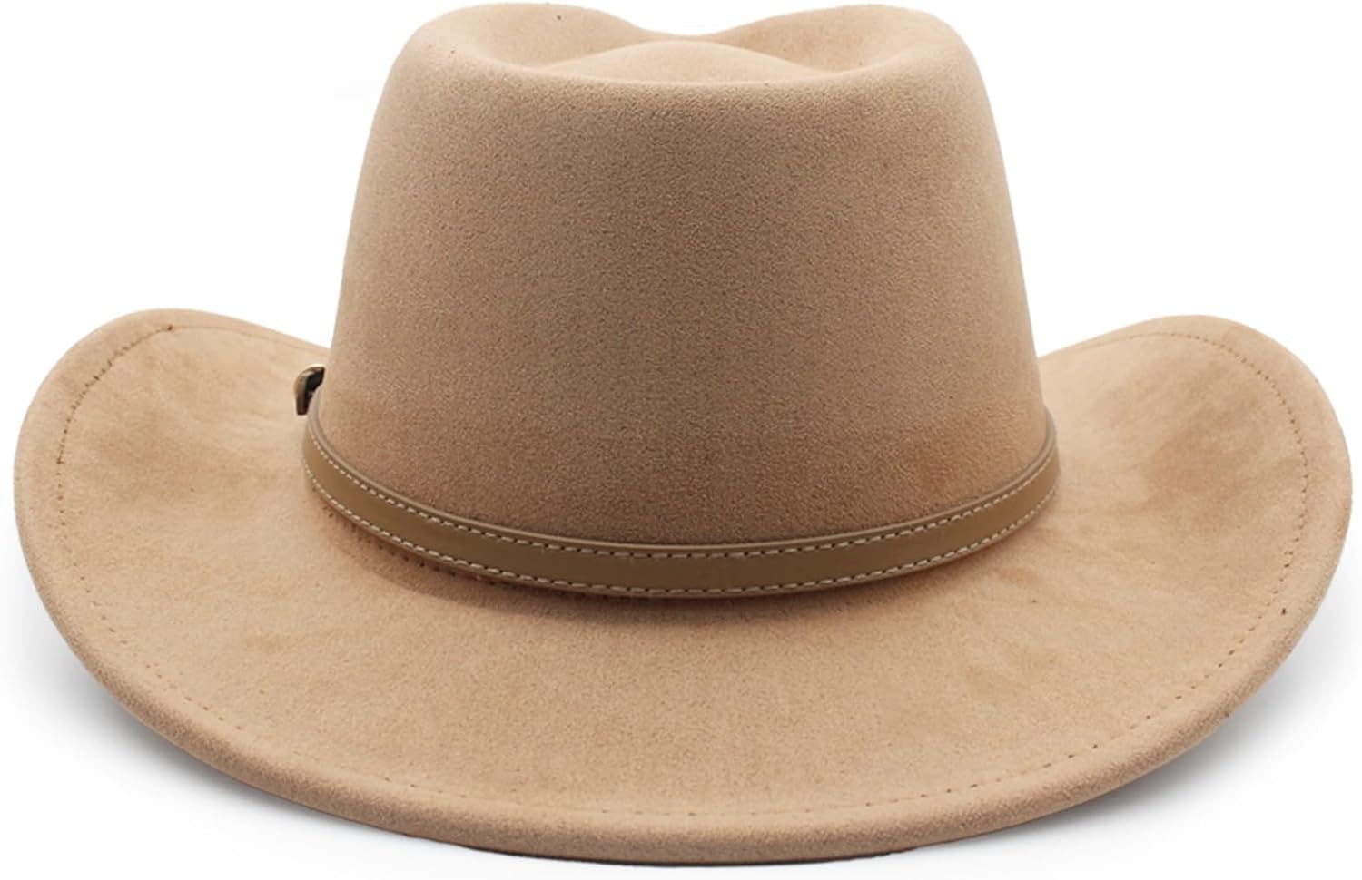 LIDHAY Wide Brim Felt Cowboy Hat for Women Men Western Suede Cowboy Cowgirl Hats
