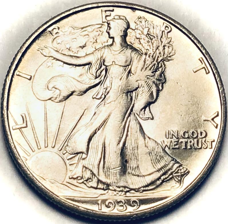 1939 D Walking Liberty Silver Gem BU MS Half Dollar Mint State