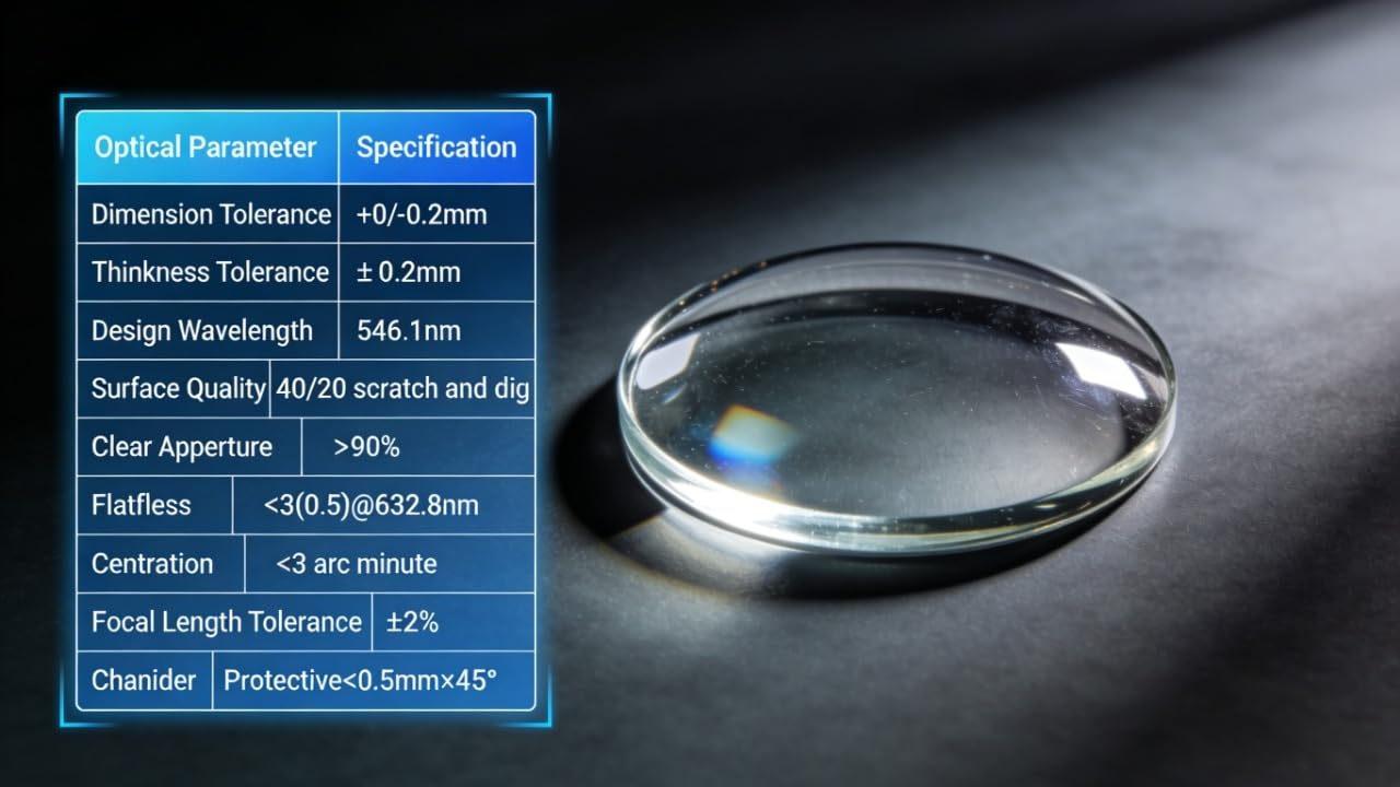 BK7 Plano Convex Lens, 25.4mm Diameter, Optical Glass, Laser Grade N<3 Surface Accuracy, 40/20 Surface Quality, Focal Length 25.4mm-500mm (D25.4MM F80MM)