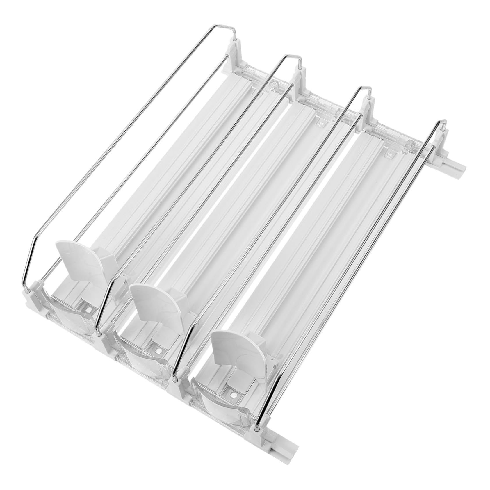 COLLBATH 1ensemble Organisateur De Boissons avec Pousseur Automatique pour Réfrigérateur Accessoire Pratique pour Canettes Et Bouteilles pour Magasins Et Cuisine