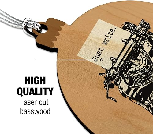 Miniatura 3 de GRAPHICS & MORE Just Write - Adorno de madera para árbol de Navidad