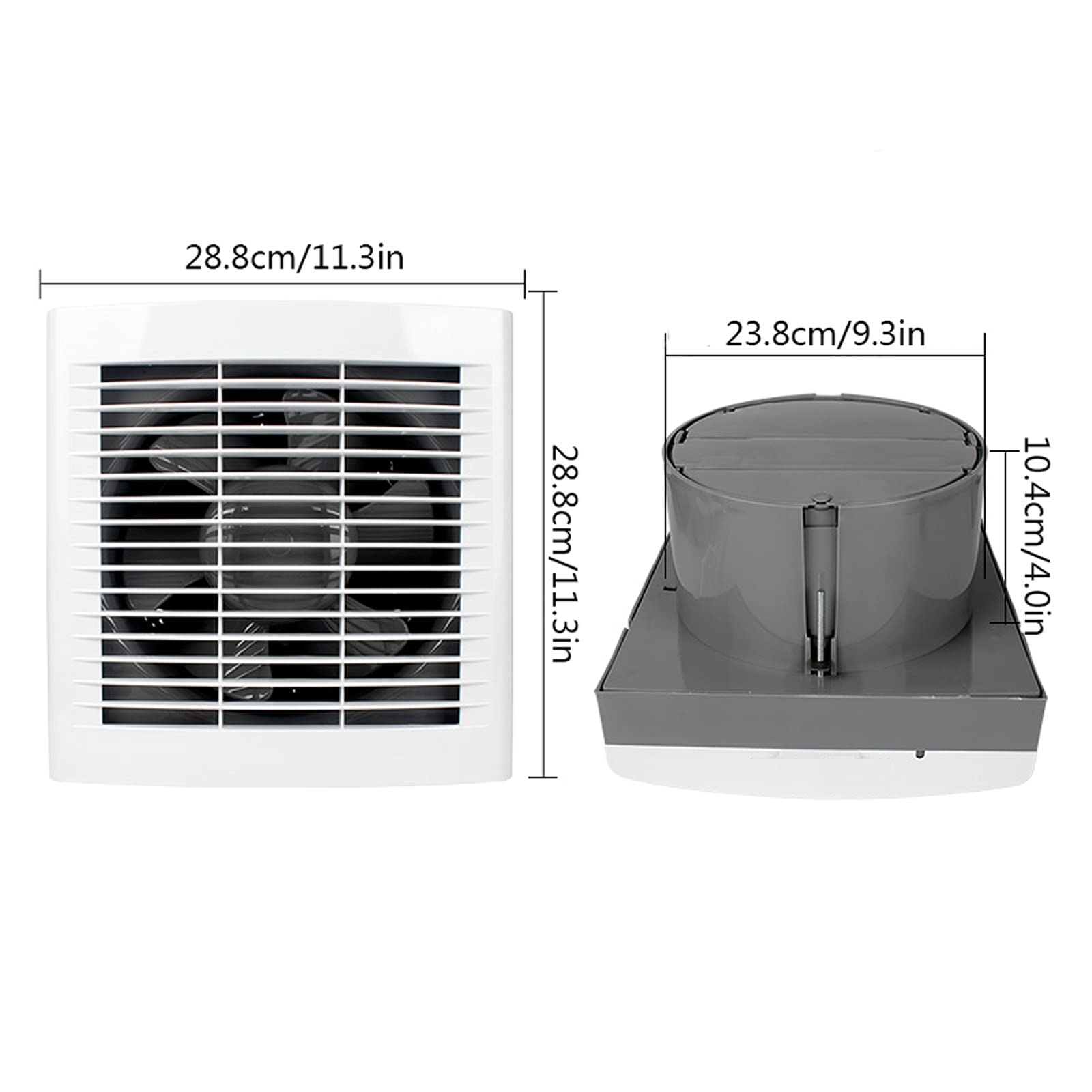 Ventola di scarico 6 "8" Ventilatore di scarico MUTE FINESTRA FINESTRA VENTILATORE VENTILAMENTO PER IL BAGNO STOCCIO ELETTRICO Ventilatore di scarico a due vie Eith Telecomando, Bianco aspiratore da c