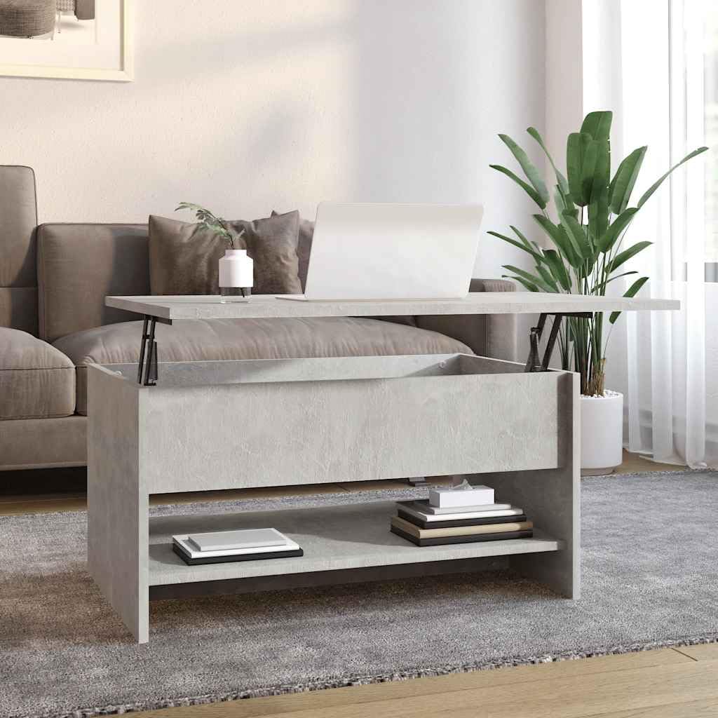 vidaXL Mesa de Centro Mesita Auxiliar Consola Lateral Salón Sofá Sala de Estar Café Muebles Mobiliario Madera Contrachapada Gris Hormigón 80x50x40 cm