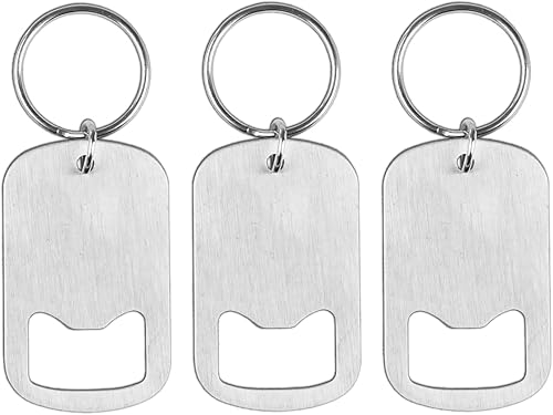 zoocm Llavero plano de acero inoxidable para abrebotellas de cerveza, resistente y duradero, 4 piezas para enviar a amigos, ligero y fácil de