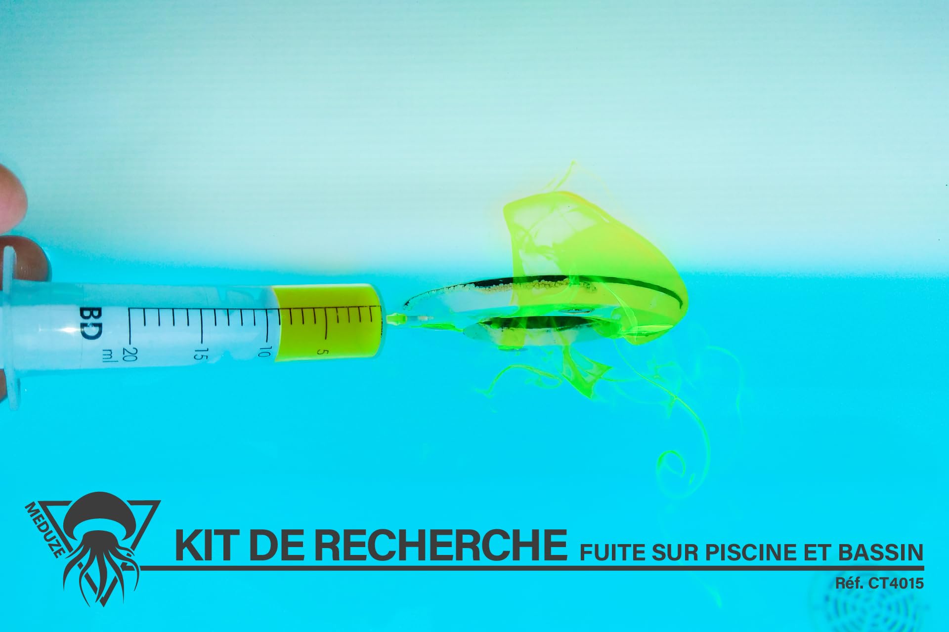 Méduze - Kit de Recherche pour Fuite sur Piscine et Bassin – Facile et précis – Polyvalent – Non polluant