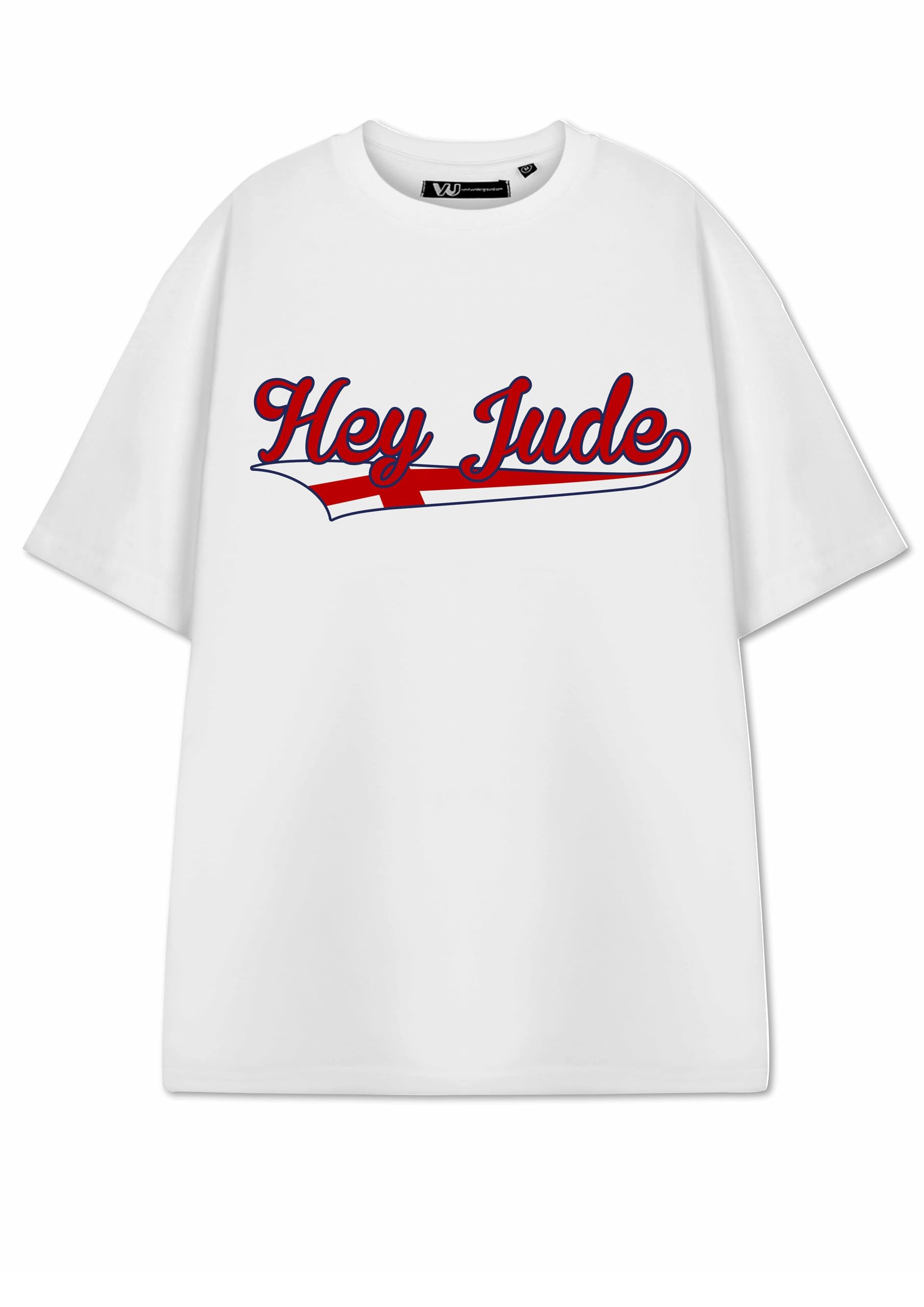 Show Me The Merch Adults White Graphic Tee | Jude England Football Print Short Sleeve T-Shirt | Unisex Tournament Merchandise Top | Football Fan Apparel for Match Days - XXX-Large
