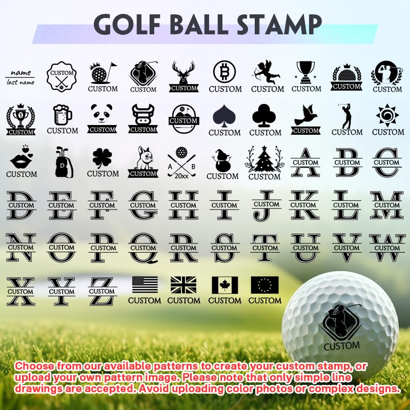 HDSD Custom Golf Ball Marker, Personalized Long Lasting and Includes Ink Bottle - Great for Golfers (Use Our Pattern)