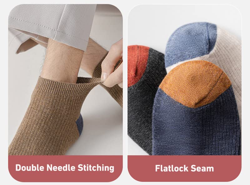 Aniler 4 Pairs Men's and Women's Cotton Running Athletic Low Cut Socks Color-Block No Show Socks3