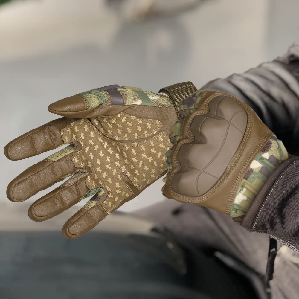 WTACTFUL Flexible Touch Screen Airsoft Gloves for Motorcycle Cycling Motorbike Paintball Outdoor Full Finger Gloves for Men Camo M - Image 2