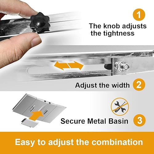 Miniatura 2 de Grease Tray with Catch Pan - Universal Drip Pan for 45 Burner Gas Grill Models from Dyna Glo, Nexgrill, Expert Grill Stainless Steel Grill