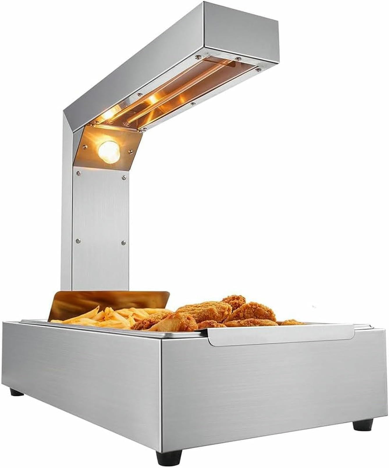 JKJZSALJ Stainless Steel Food Warming Lamp With Detachable Drip Pan For Buffets And Restaurants