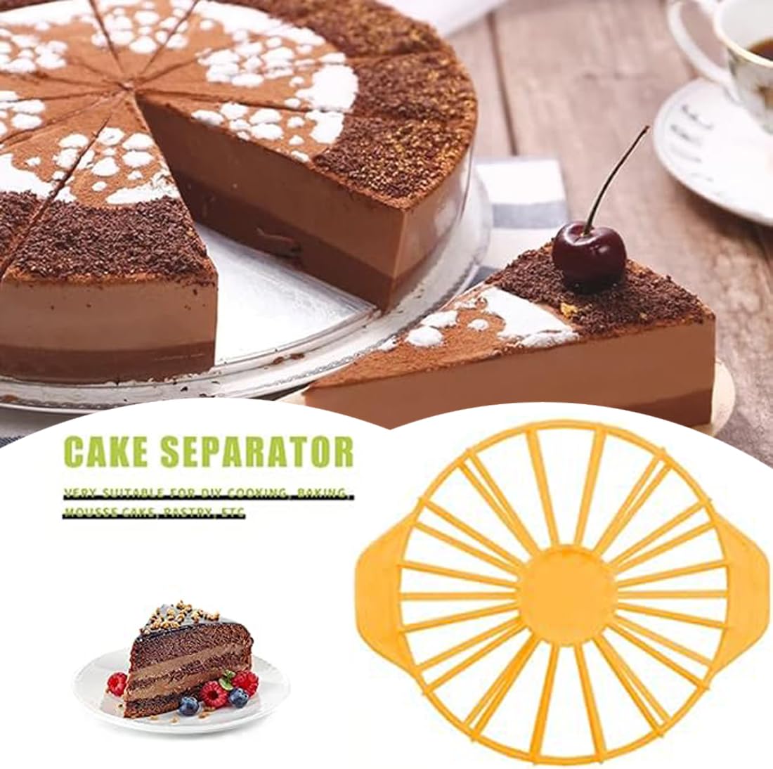 Cortador De Tartas Divisor De Pastel Ticfox Cortador De Porciones Iguales  10/12 Piezas | En Línea Cortador Para Tartas, image size:1100x1094