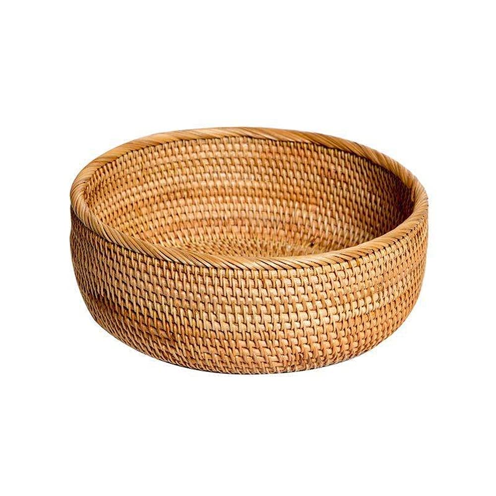 Cestas De Pan Hechas A Mano, Cestas Tejidas De Mimbre, Pan, Frutas, Verduras, Aperitivos, Cestas Para Servir, Mesa De Restaurante-26cm