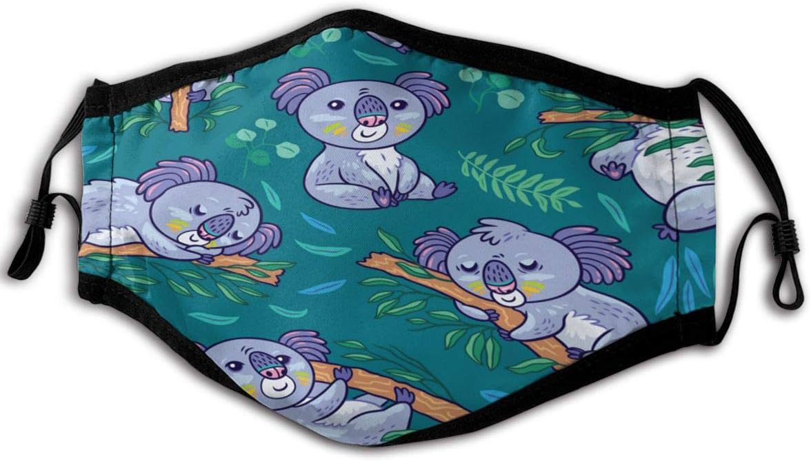 Mouth Masks for Dust Protection Anti Face Mask Washable Earloop Reusable Filter Mask Koala Floral