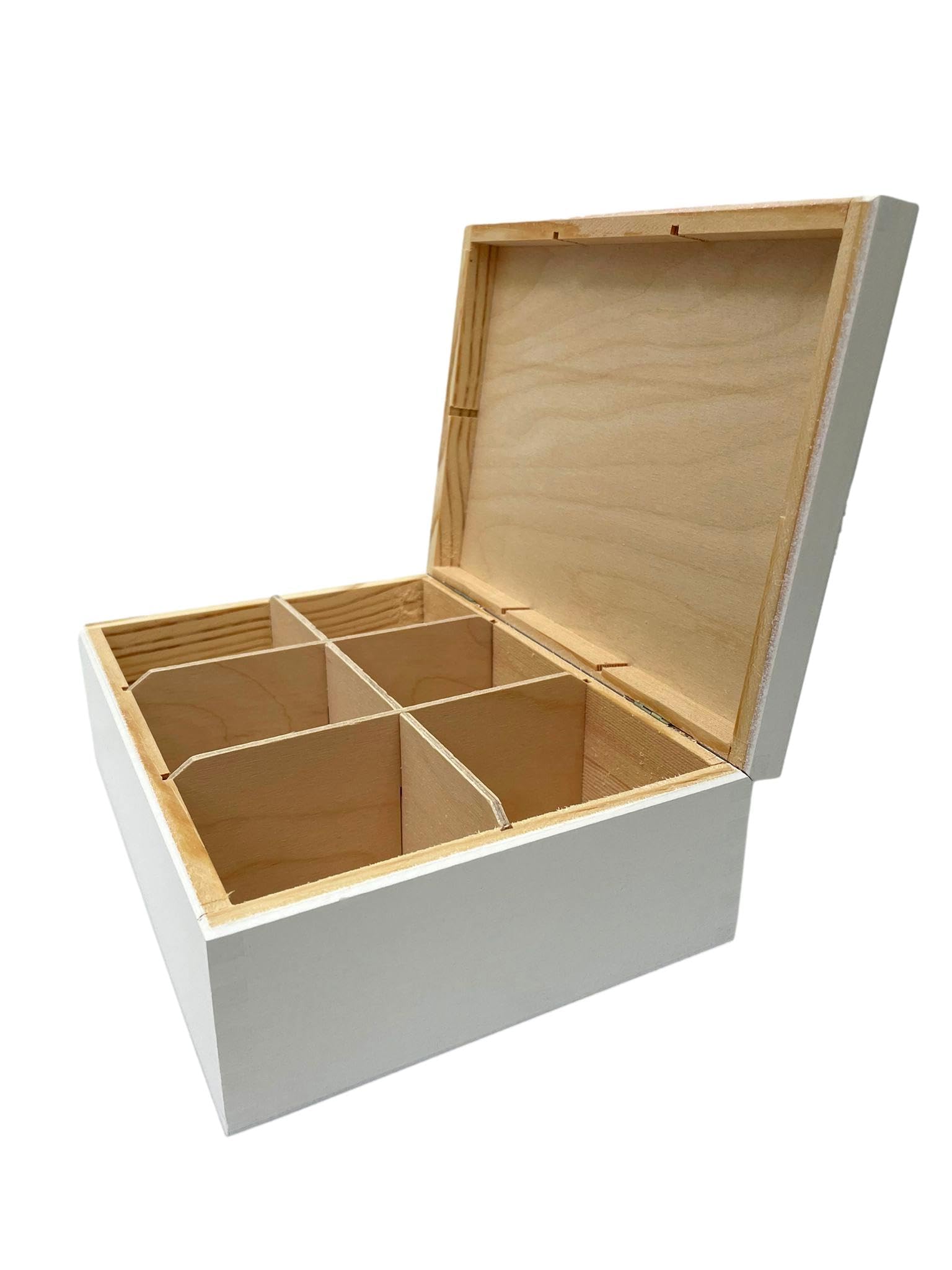 TrAdE Shop Traesio - Scatola Contenitore In Legno Per Tè Con Bacheca 3 Posti Scomparti Vetrina
