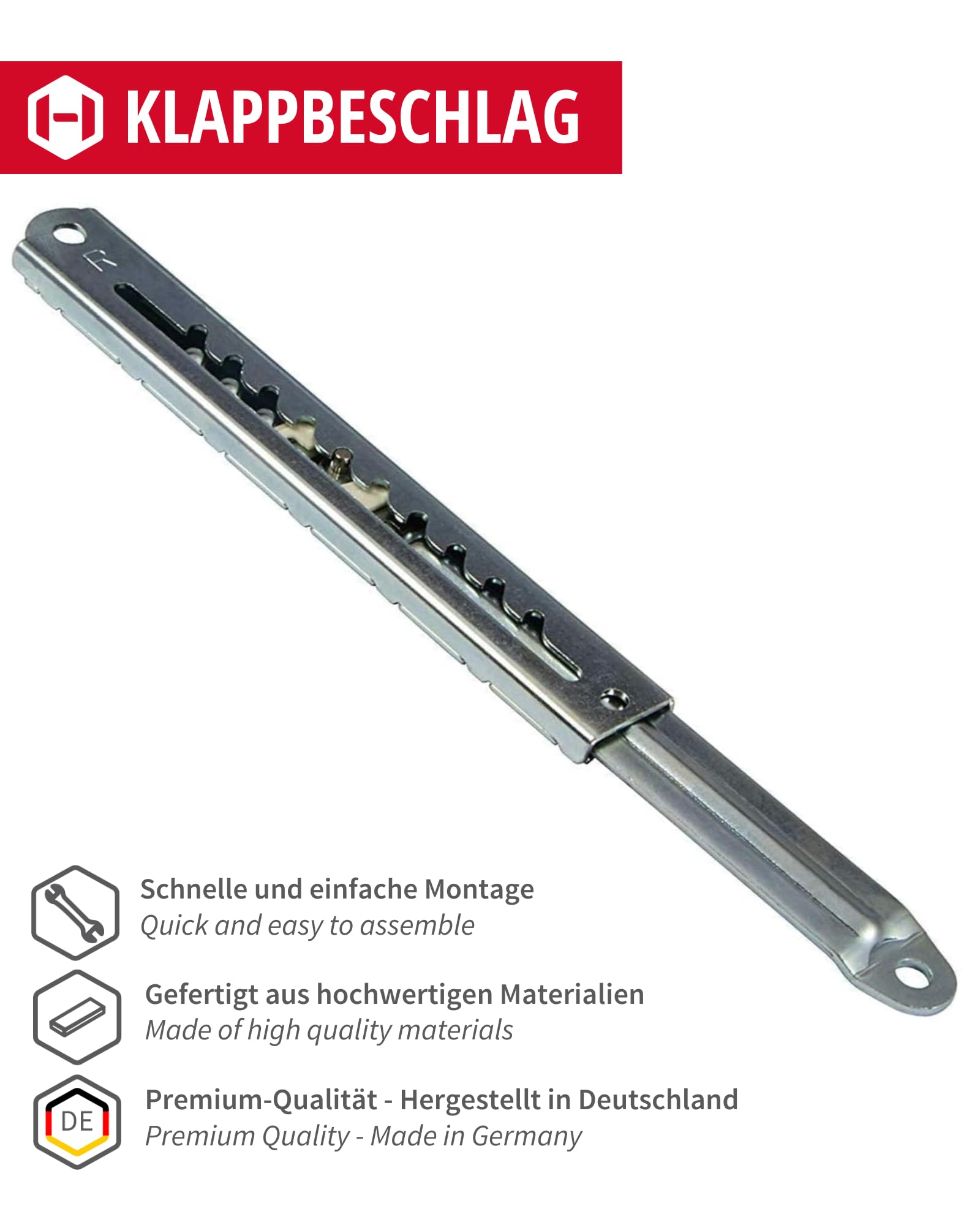 Gedotec Springaufbeschlag Bett-Beschlag Hochstellstütze - Easy Swing
