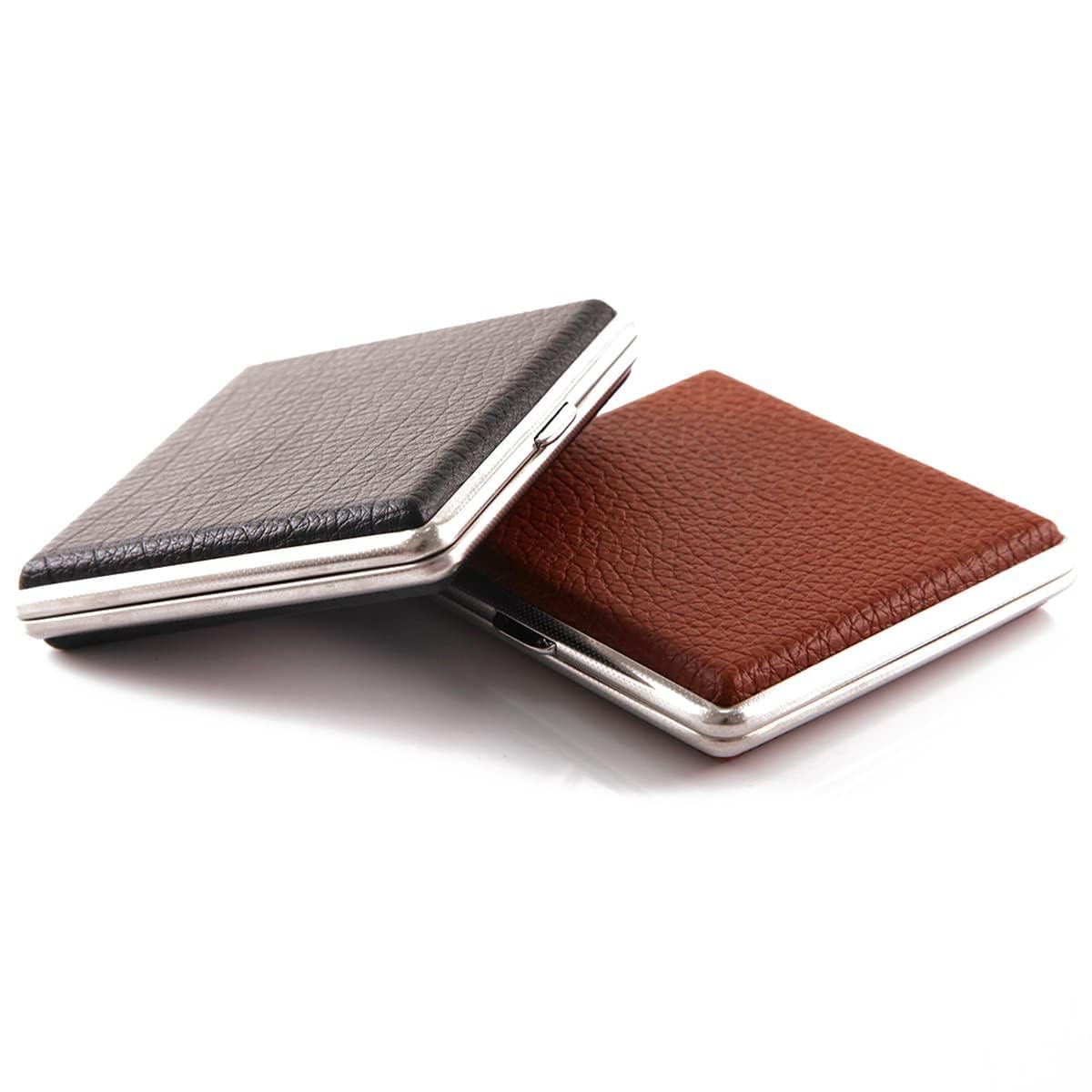 cigarette case for roll ups 2 Pcs Cigarette Case for Roll Ups - Gifts for Men - Cigarettes Holder  Leather - Men's Cigarette Cases Holds 20 Pcs Cigarettes