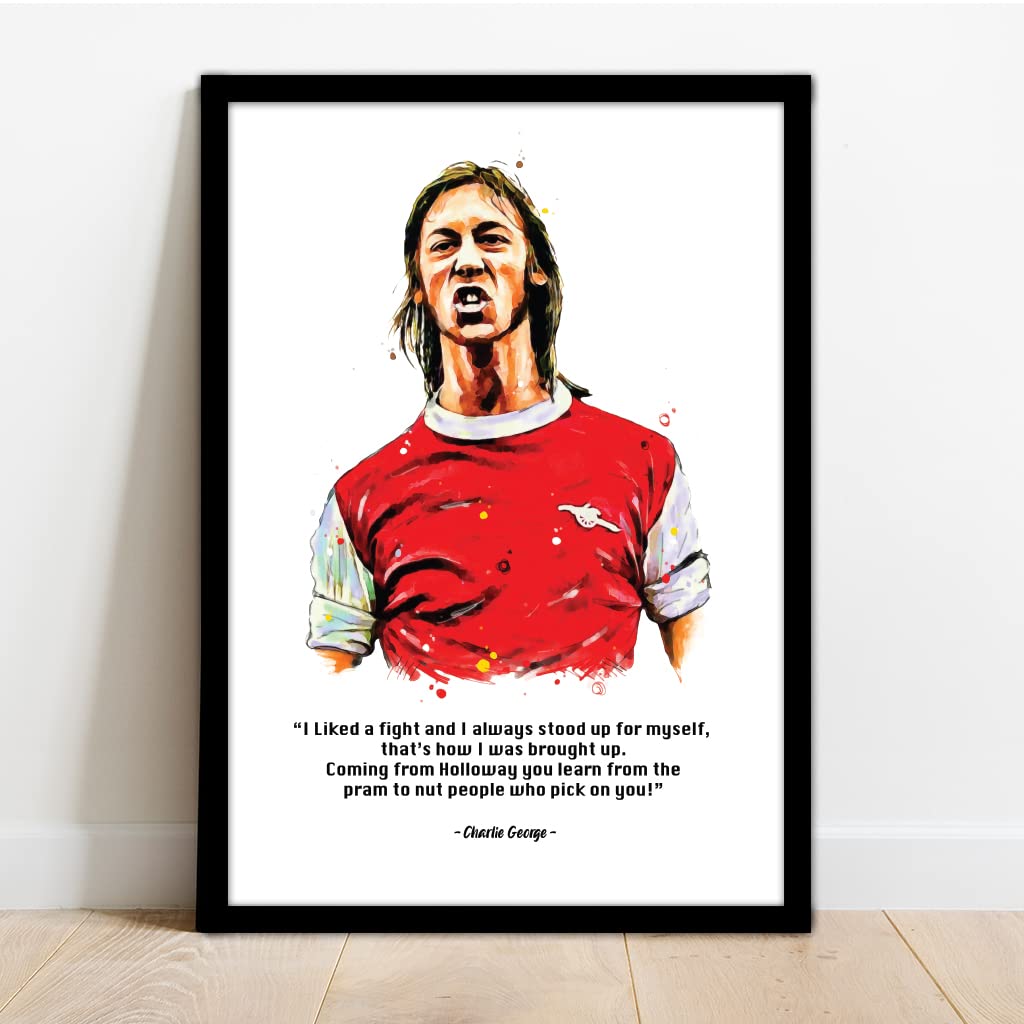 Arsenal - Charlie George Quote Framed Illustration Print Poster