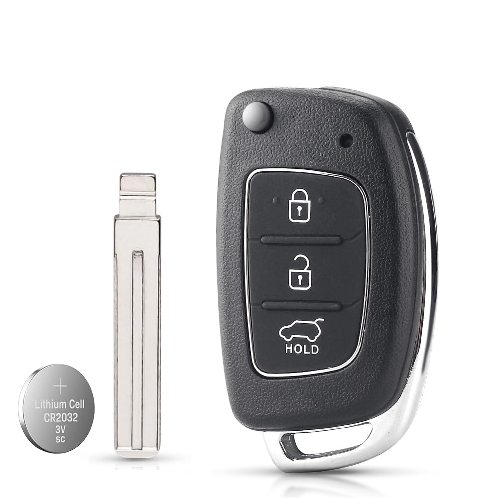 Car Key Fob Case, 3 Buttons Key Fob Cover Replaceent Copatible with Hyundai i20 i40 i10 i30