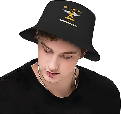 Miniatura 6 de My Hero is Now My Angel - Sombrero de pescador para concientización sobre el sarcoma sobre el cáncer, doble tejido, para mujeres/hombres, adultos,