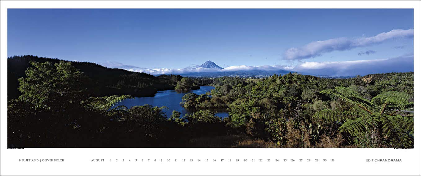 Neuseeland: Immerwährender Panorama-Kalender in 1,15 Meter Breite.: Immerwährender Kalender