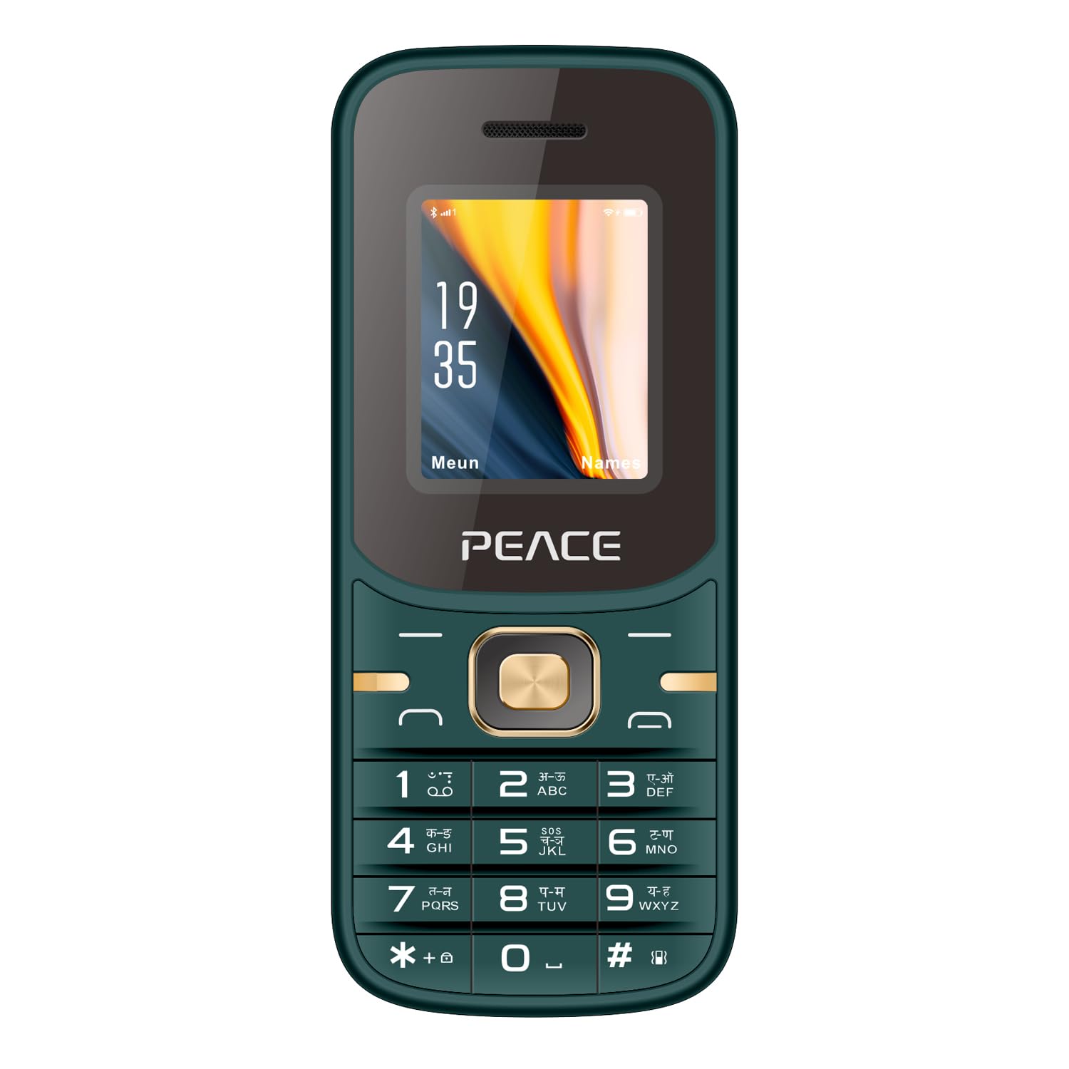 PEACE P1+ Basic Mobile Phone, Dual SIM, 1.77-inch Display, Digital Camera, Talking Keypad, Torch, 850mAh Battery (Green)