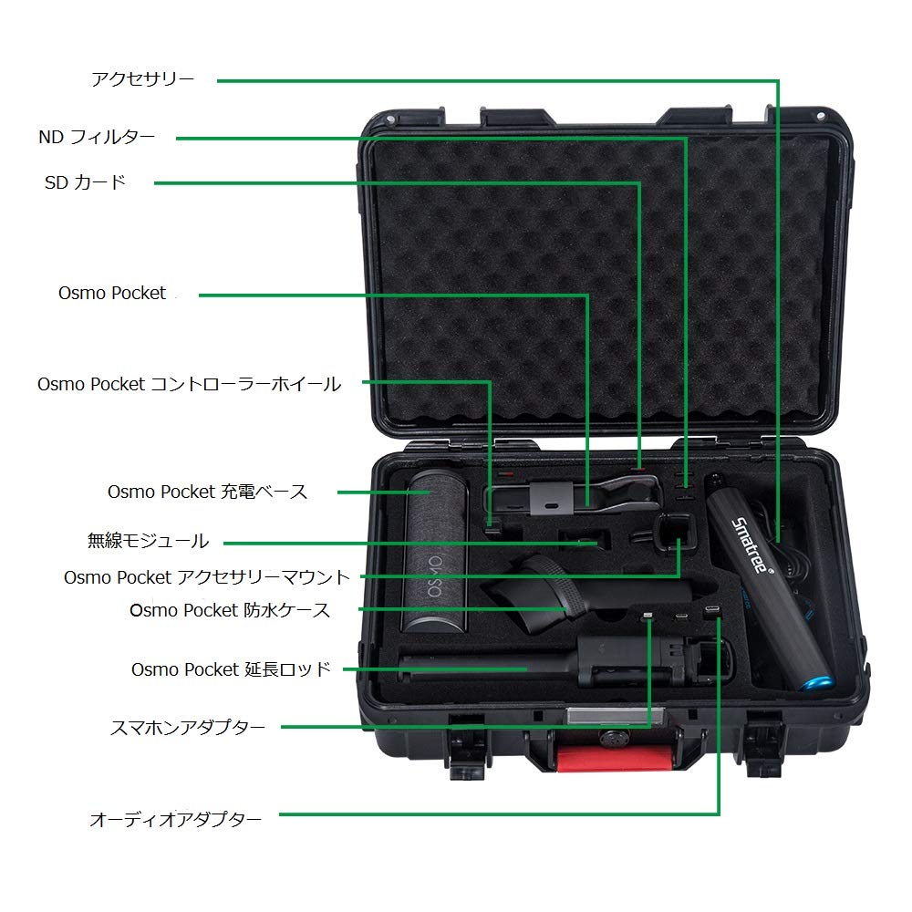 Amazon | Smatree Osmo pocket 2/1 収納ケース 10.9リットル大容量 