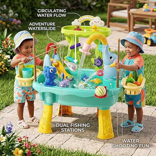 Table d'eau sensorielle contre l'ennui : jeu éléphant 6 en 1 de 3 à 8 ans