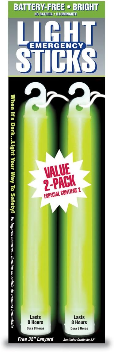 Ready America HM0510 Green 8 Hour Lightstick -2 Pack