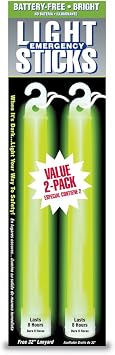 Ready America 27217 8-Hour Emergency Lighsticks, Green 2 Pack | Activate with a bend and shake for bright illumination; cool to touch and easy to store in homes, offices and cars.