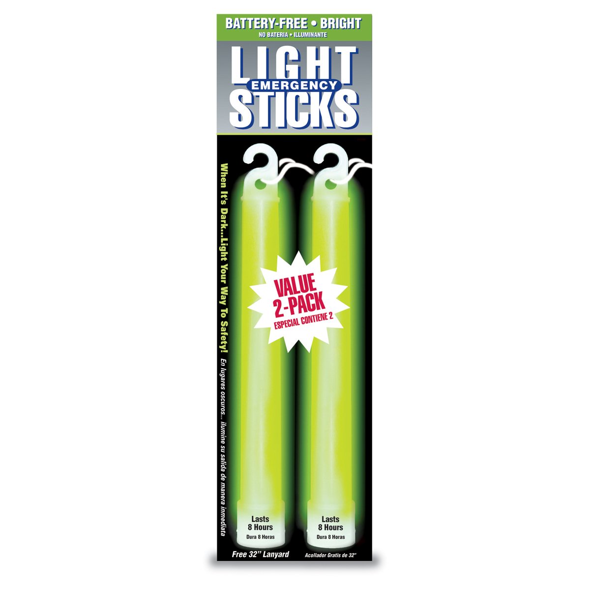 Ready America HM0510 Green 8 Hour Lightstick -2 Pack