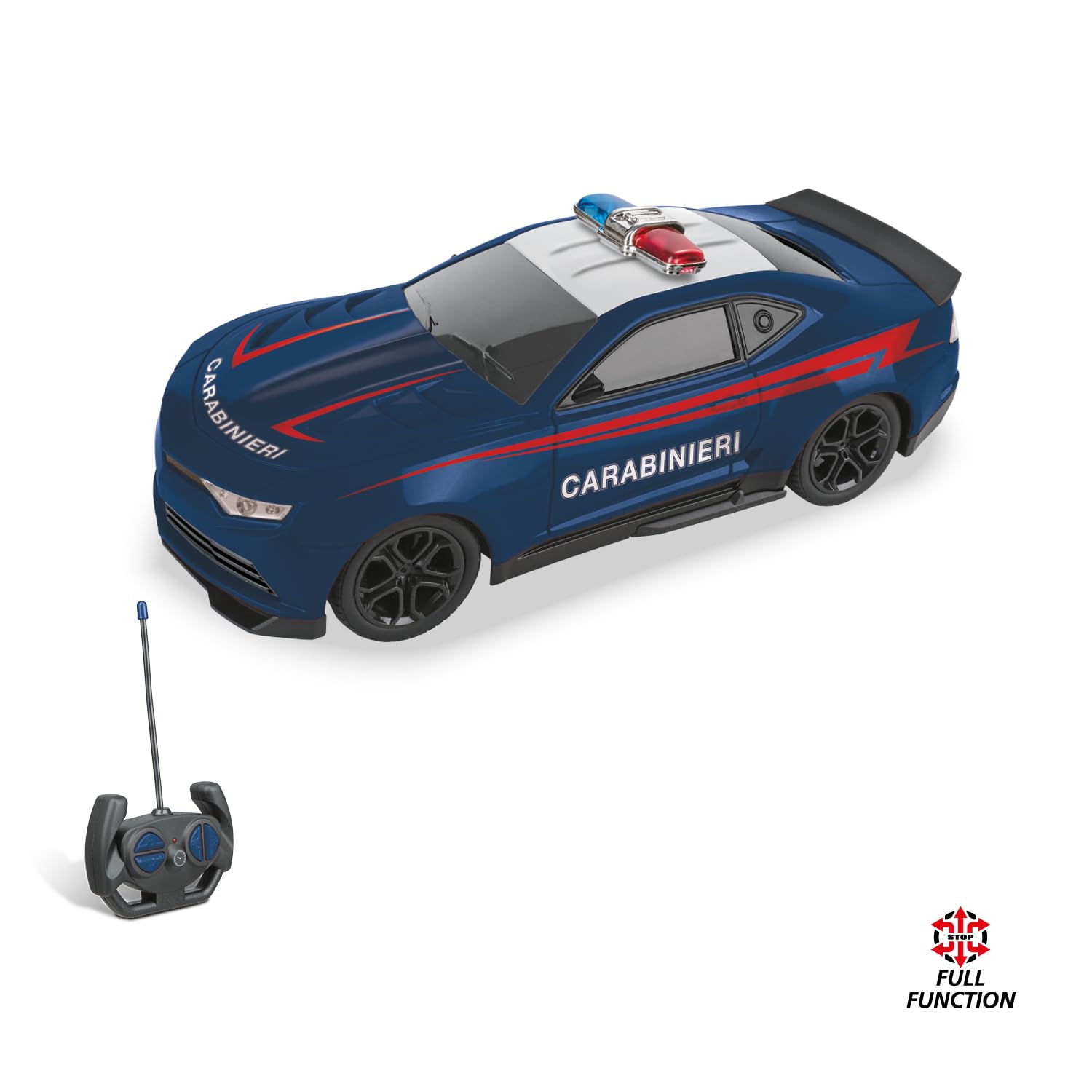 MONDO Motors Auto Carabinieri, modello in scala 1:16, Velocità fino a 10 km/h, auto giocattolo per bambini 63812