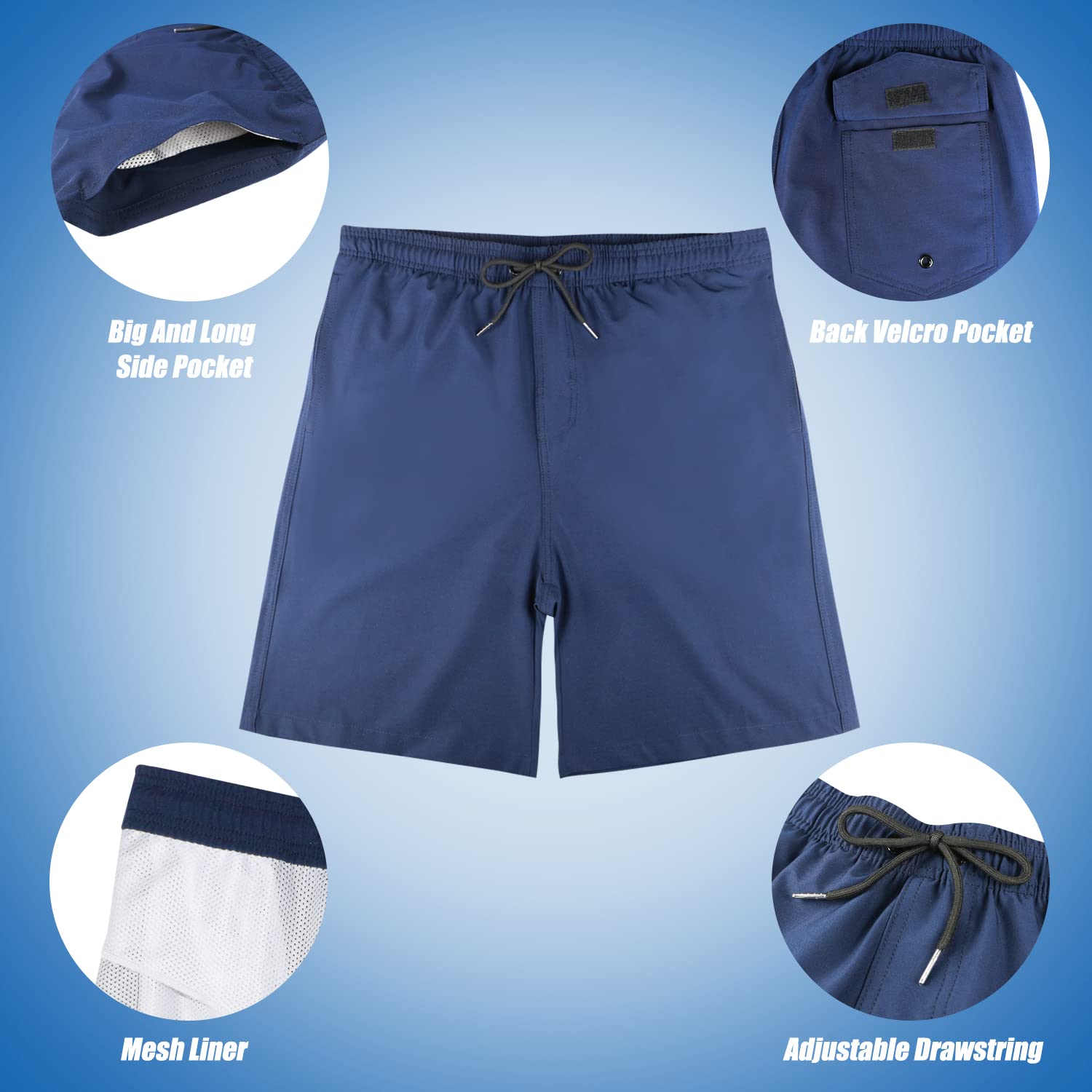 MILANKERR Maillot de bain pour homme, entrejambe 22,9 cm, couture extérieure 50,8 cm