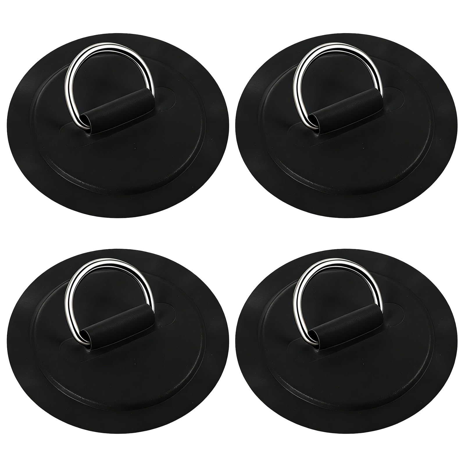 Xinjoduz 4PCS Paddleboard D Kayak Paddle Drip Rings Patch Waterproof PVC Repair Patchs Pad Paddle Board Accessories for Inflatable Boat Dinghy Kayak Surfboard Rafting Canoe, No Glue Include(Black)