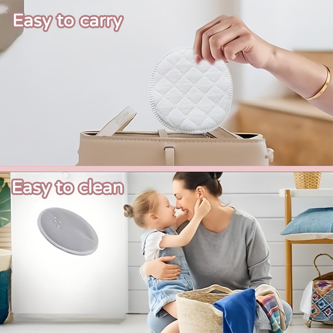 14PCS Almohadillas de enfermería Lavables, Reutilizable Bambú orgánico Protectores mamarios con Bolsa de lavanderia y Bolsa de Almacenamiento - Absorbente, hipoalergénico para Amamantamiento