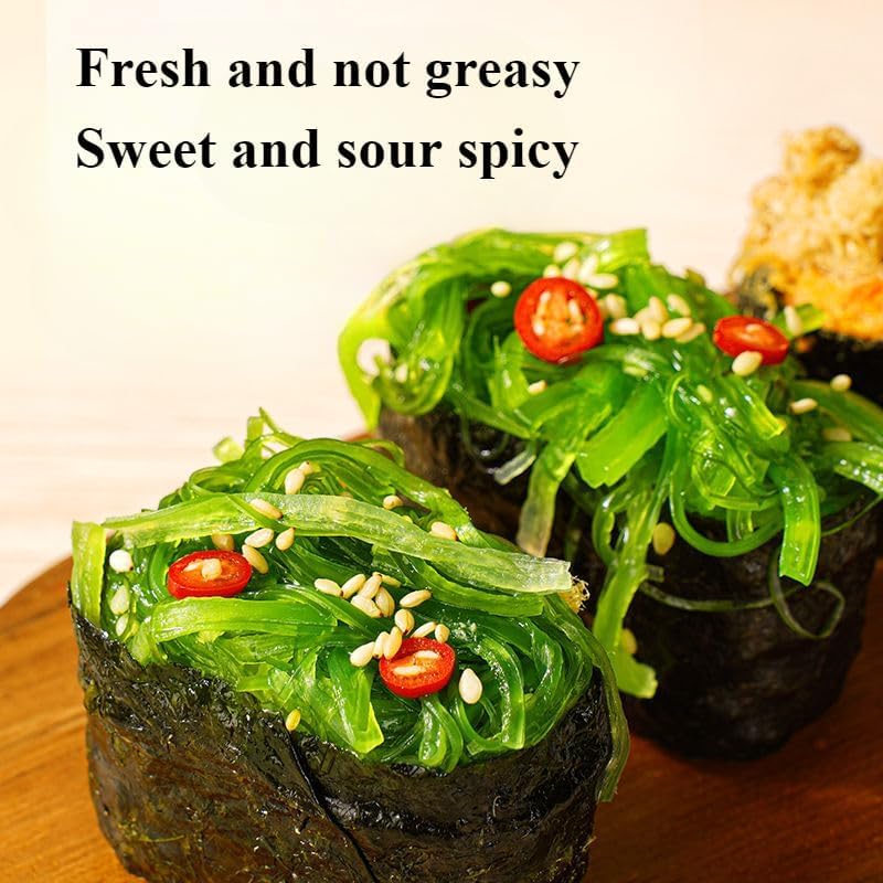 Shredded seaweed,wakame,vegetables,Cold salad,Japanese side dishes,pickles,vegan,Sweet and sour dishes,Sea cabbage,kimchi,delicious Chinese snack (3 flavor mix,6bags)