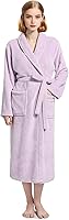 Eonkasp Women's Plush Fleece Robe - Soft Cozy Warm Bathrobe with Pockets & Adjustable Belt