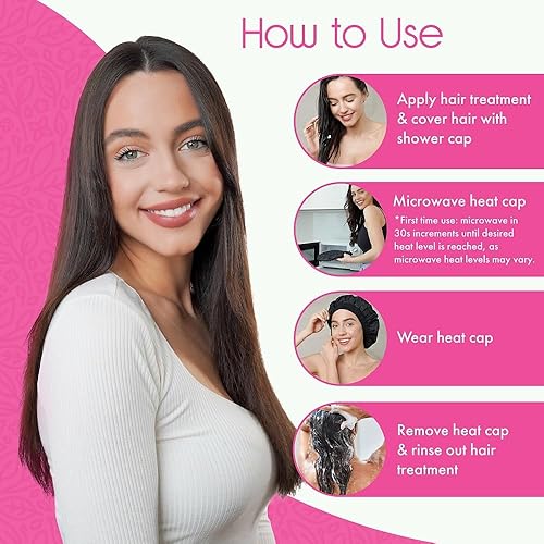 Miniatura 4 de Gorro térmico inalámbrico de acondicionamiento profundo para el cuidado del spa en casa, tecnología térmica de gel para tratamiento del cuero