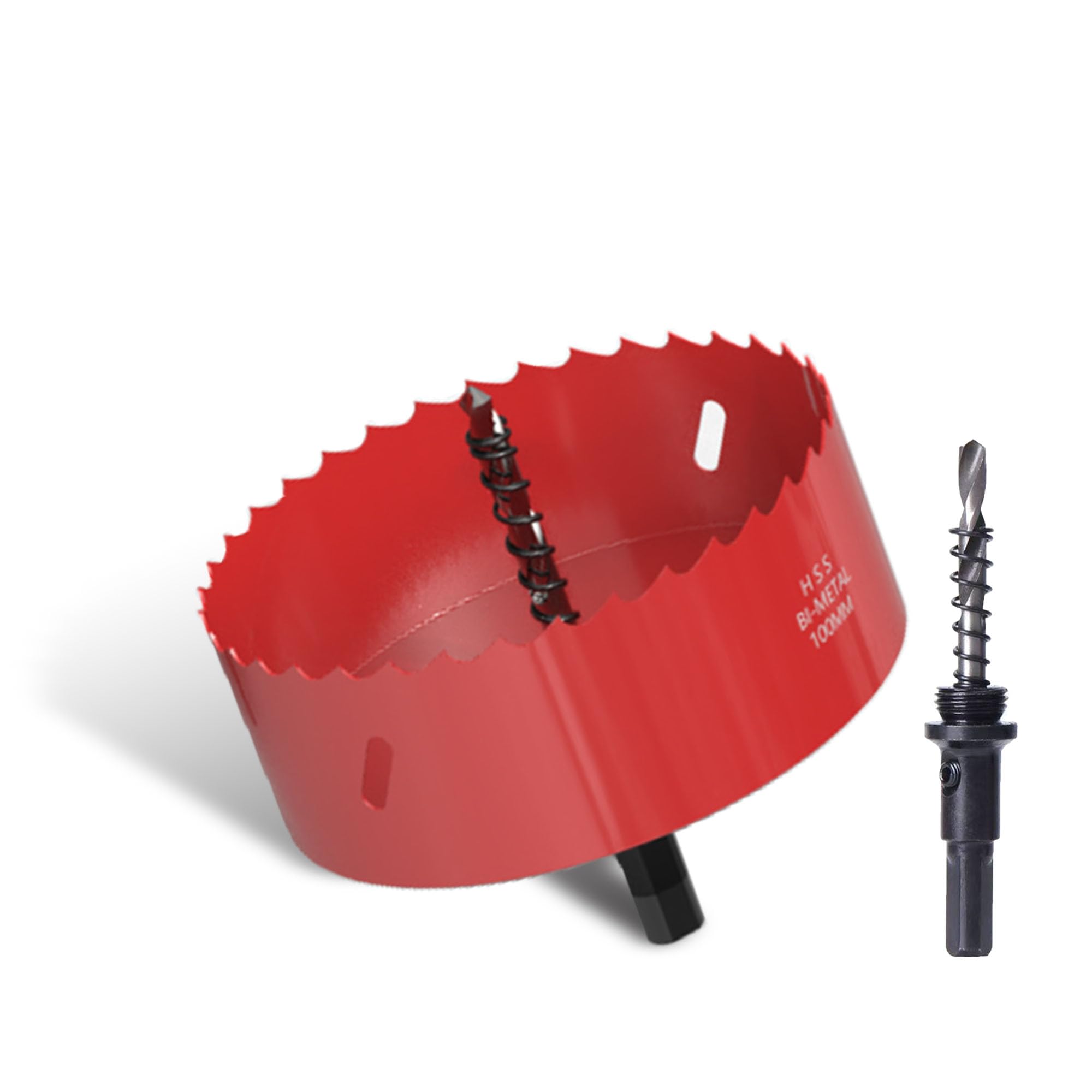 100mm Hole Saw, Bi-Metal Hole Saws Cutter, HSS Drill Bit with Arbor for Wood, Plastic, Drywall, Ceiling Lights & Soft Metal, Smooth Fast Cutting