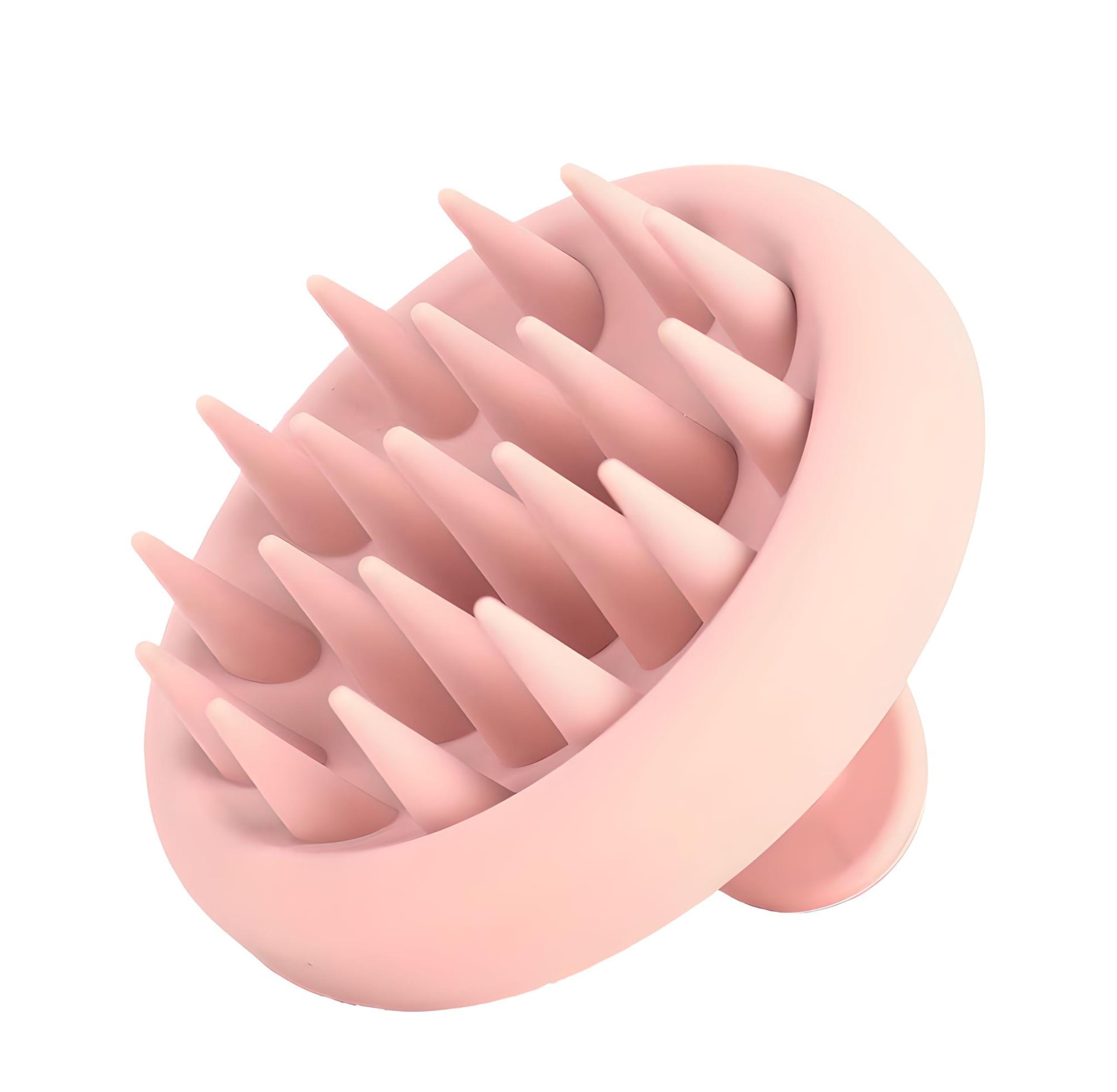 HUDACRUSH Pink Unibody Silicone Scalp Massager for Hair Growth, Scalp Scrubber, Head Massager for Hair Growth, Deep Cleansing Dandruff Removal Brush, Oil Massager Shampoo Brush for Men and Women