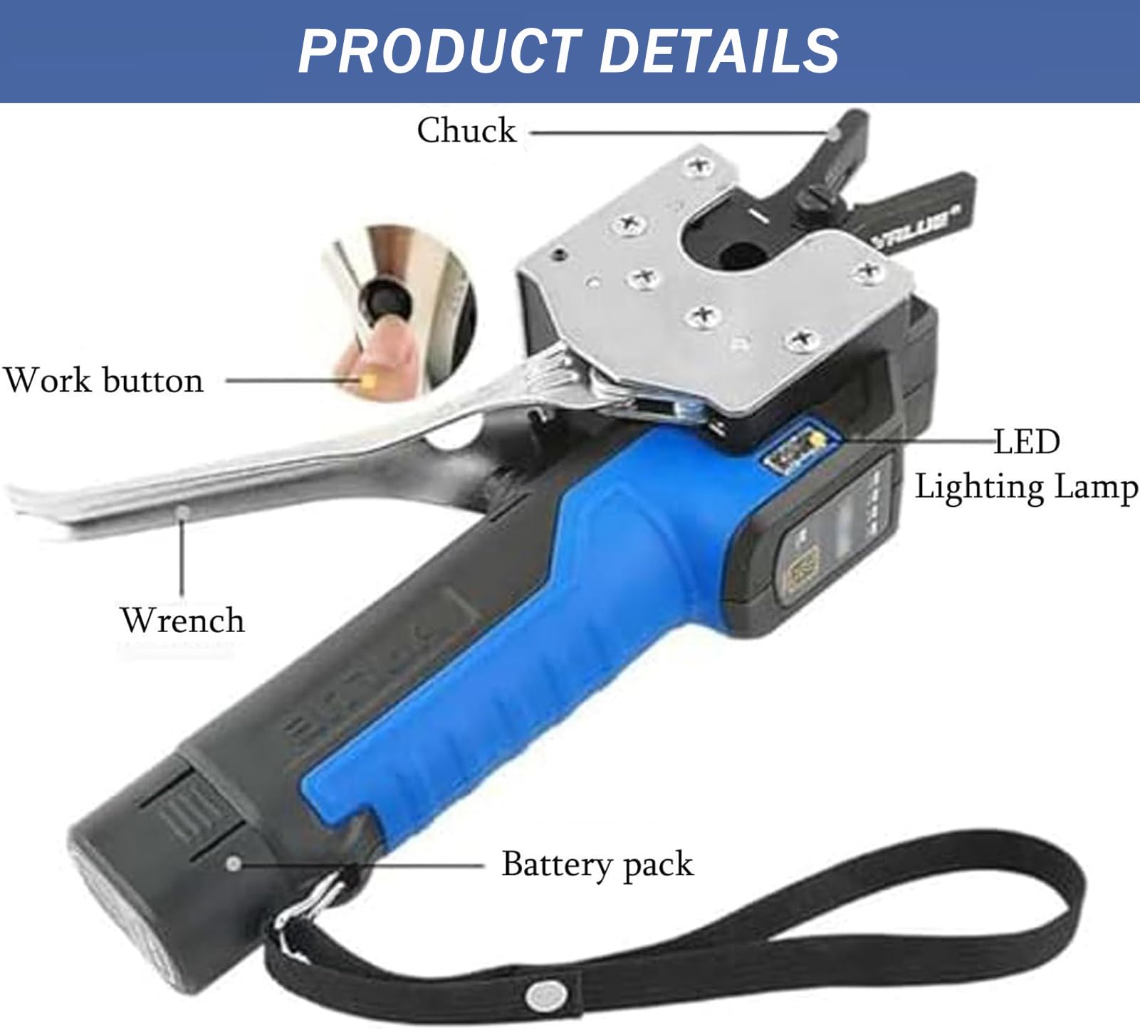 Kit di Utensili per svasatura elettrica per installatori HVAC, 5 Misure di Morsetti, espansore per Tubi in Rame e Alluminio da 1/4" a 3/4", utensile per svasatura Tubi in Ottone a Batteria